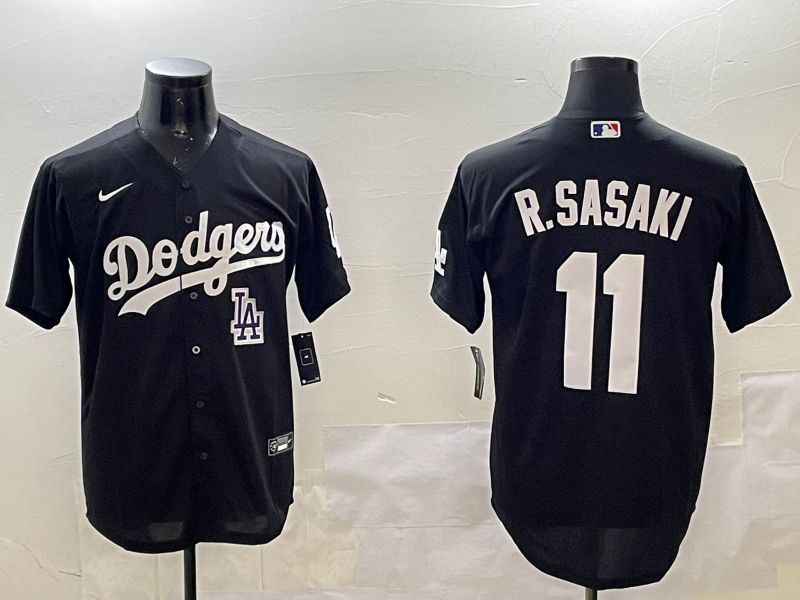 Men Los Angeles Dodgers 11 R.Sasaki Black Game 2025 Nike MLB Jersey style 6